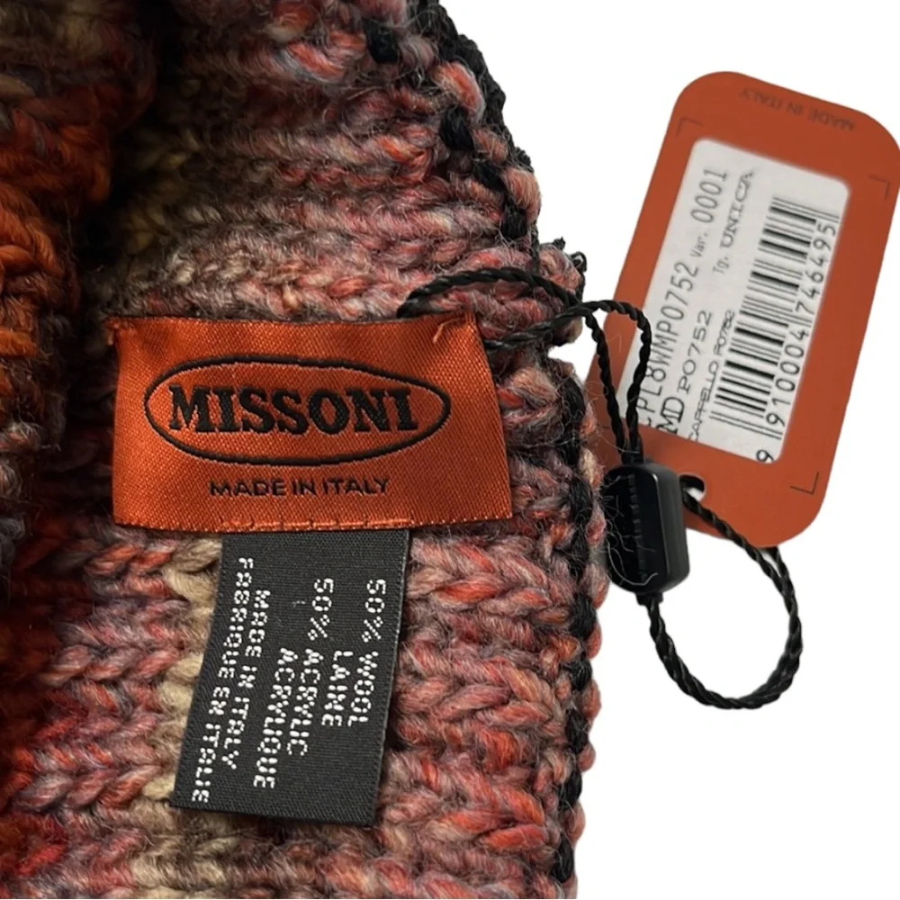 Missoni Multicolor Crochet-Knit Beanie, Red - Picture 16 of 16